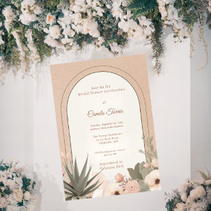 Invitation Fleurs de désert modernes : Baby Shower botanique