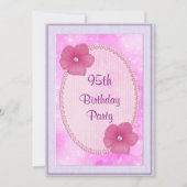 Invitation Fleurs de diamant et perles 95e anniversaire (Devant)