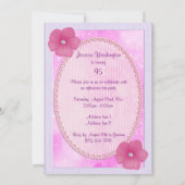 Invitation Fleurs de diamant et perles 95e anniversaire (Dos)