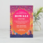 Invitation Fleurs de Diwali rayantes (Debout devant)
