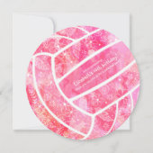 Invitation Fleurs de Doodles paislies volleyball rose (Devant)