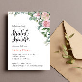 Invitation Fleurs de douche de mariée verdure de rose