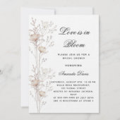 Invitation Fleurs de douche nuptiale amour en fleurs luxueux (Devant)