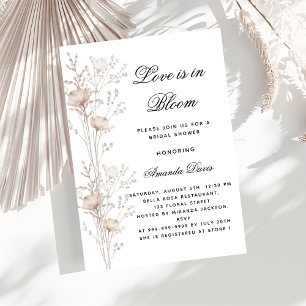 Invitation Fleurs de douche nuptiale amour en fleurs luxueux