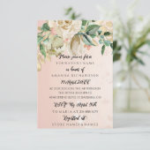 Invitation Fleurs de douche nuptiale Min rose clair (Debout devant)