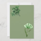 Invitation Fleurs de eucalyptus minimalistes vertes  (Dos)