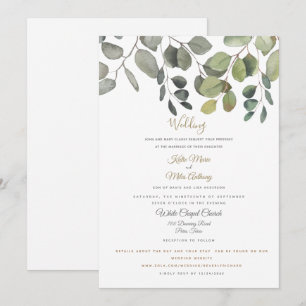 Invitation Fleurs de eucalyptus modernes site web mariage bla