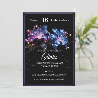 Invitation Fleurs de Fantaisie Lueur Céleste