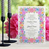Invitation Fleurs de Fiesta Mariage coloré