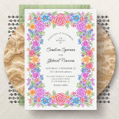 Invitation Fleurs de Fiesta Mariage mexicain