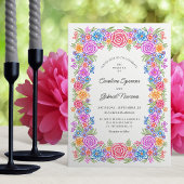 Invitation Fleurs de Fiesta Mariage mexicain