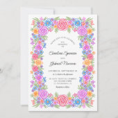 Invitation Fleurs de Fiesta Mariage mexicain (Devant)