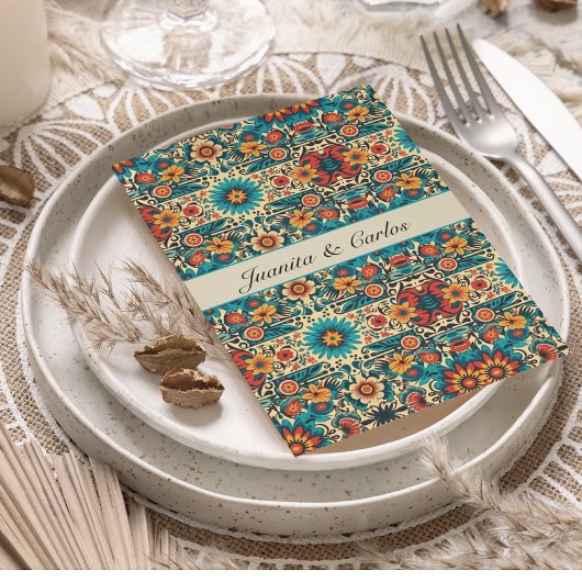 Invitation Fleurs de Fiesta, personnalisables