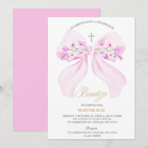 Fleurs de fille arc-en-ciel rose aquarelle Baptême