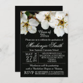 Invitation Fleurs de fleurs blanches Annonces de graduation (Devant / Derrière)