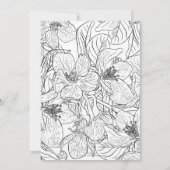 Invitation Fleurs de fleurs de cerisier noir blanc Botanique (Dos)