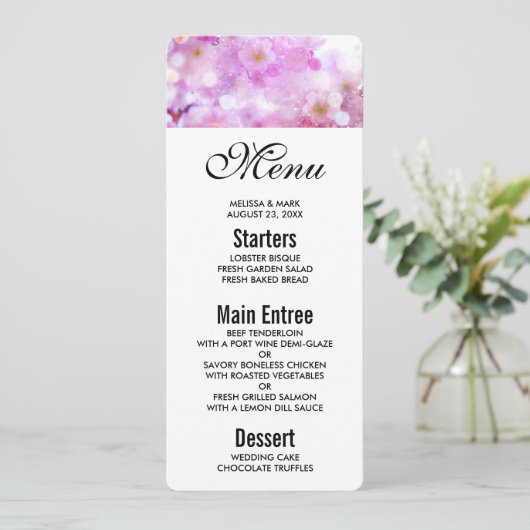 Invitation Fleurs de fleurs de cerisier rose (Debout devant)