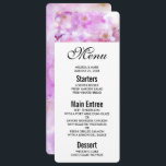 Invitation Fleurs de fleurs de cerisier rose<br><div class="desc">Menu événementiel avec une belle photo ornée de fleurs de cerisiers roses. Image rêvée avec lumières bokeh et étincelles.</div>