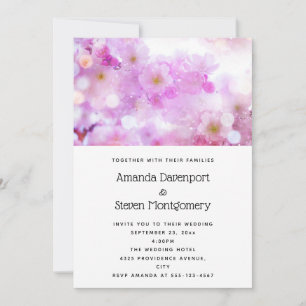Invitation Fleurs de fleurs de cerisier rose Mariage photo