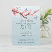 Invitation Fleurs de fleurs de cerisiers et anniversaire d'oi (Debout devant)