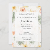 Invitation Fleurs de fleurs d'hibiscus blanc pêche tropicale (Devant)