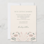Invitation Fleurs de Folk Scandi Simples Mariage Rose Sauge (Devant)