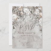 Invitation Fleurs de forêt de merveilleux hiver RSVP (Devant)
