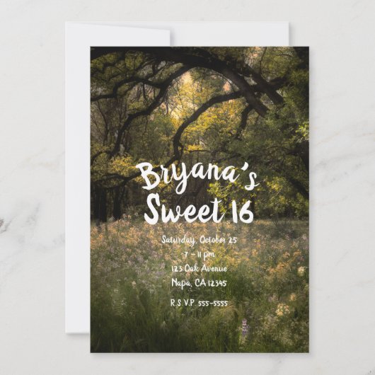 Invitation Fleurs de forêt enchantée florale rustique Douze a (Devant)