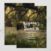 Invitation Fleurs de forêt enchantée florale rustique Douze a (Devant / Derrière)