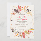 Invitation Fleurs de forêt sauvage Mariage de feuillage de ch (Devant)