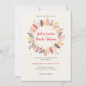 Invitation Fleurs de forêt sauvage Mariage de feuillage de ch (Devant)