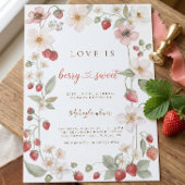 Invitation Fleurs de fraise Douce comme la baie : Cérémonie d
