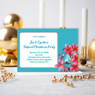 Invitation Fleurs de frangipanier tropicales fête de Noël