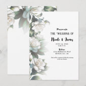 Invitation Fleurs de Gardenia Blanches Élégant Mariage Floral (Devant / Derrière)
