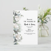 Invitation Fleurs de Gardenia Blanches Élégant Mariage Floral (Debout devant)