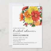 Invitation Fleurs de gérbera daisy pour douche de mariée  (Devant)