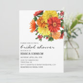 Invitation Fleurs de gérbera daisy pour douche de mariée  (Debout devant)