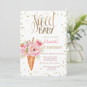 Invitation Fleurs de glace Fruits Diamants Anniversaire (Debout devant)