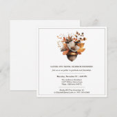 Invitation Fleurs de Gland Rustique | Dîner de Thanksgiving (Devant / Derrière)