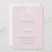 Invitation Fleurs de gribouillis minimes modernes Rose rose e (Devant)