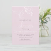Invitation Fleurs de gribouillis minimes modernes Rose rose e (Debout devant)