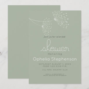 Invitation Fleurs de gribouillis minimes modernes Sage vert e