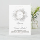 Invitation Fleurs de Gypsophile baptême  (Debout devant)