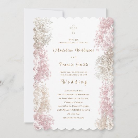 Invitation Fleurs de Gypsophile | Mariage (Devant)