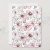 Invitation Fleurs de Hibiscus Rose Mariage (Dos)