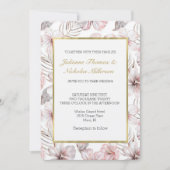 Invitation Fleurs de Hibiscus Rose Mariage (Devant)