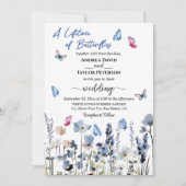 Invitation Fleurs de Jacinthe Papillons Mariage (Devant)