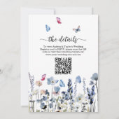Invitation Fleurs de Jacinthe Sauvage Mariage Code QR Tout-en (Dos)