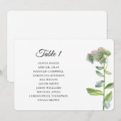 Invitation Fleurs de jardin campagnard. Plans de table de mar (Devant / Derrière)