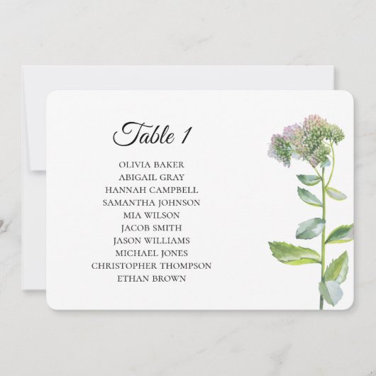 Invitation Fleurs de jardin campagnard. Plans de table de mar (Devant)